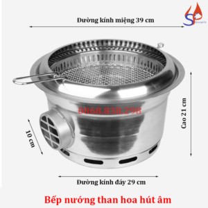 Bếp nướng than hoa hút âm cho nhà hàng, quán nướng BBQ tại Hà Nội, Hồ Chí Minh