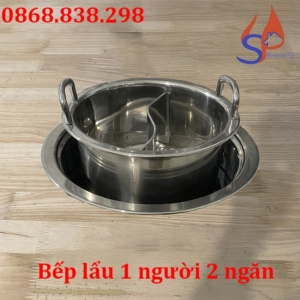 Bếp lẩu 1 người 2 ngăn nhà hàng