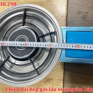 Chiều dài bếp gas lẩu nướng âm bàn nhà hàng