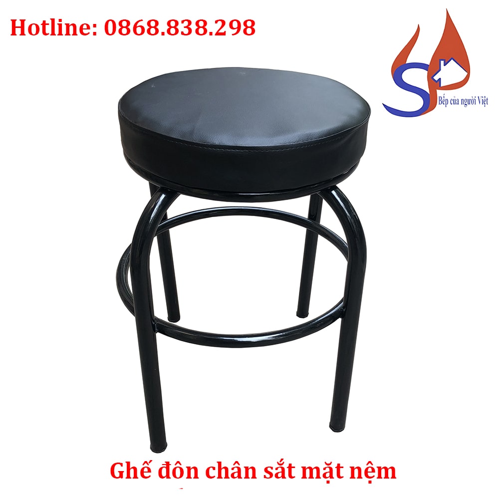 Ghế đôn chân sắt mặt nệm nhà hàng