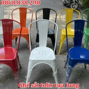 Ghế sắt tolix tựa lưng nhà hàng