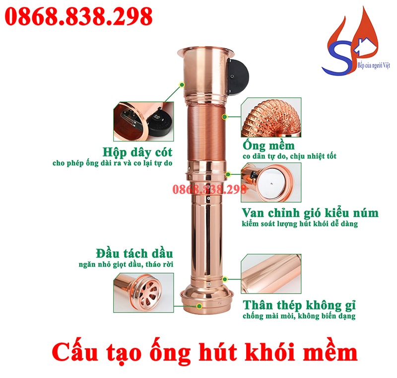 Cấu tạo ống hút khói mềm giá rẻ
