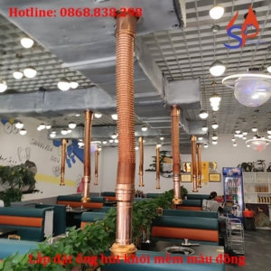 Lắp đặt ống hút khói mềm màu đồng