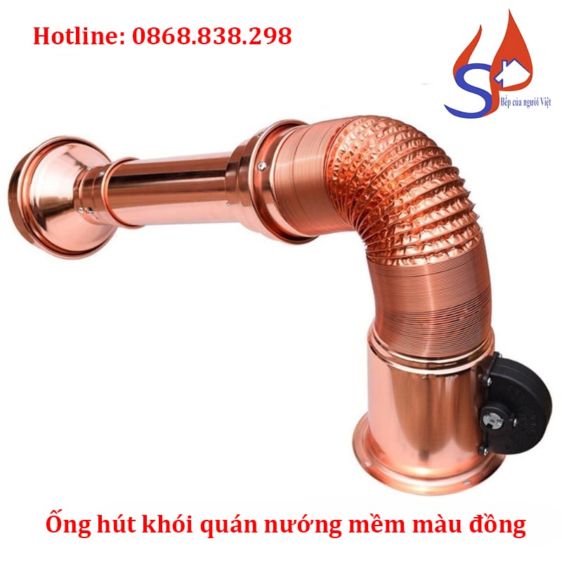 Ống hút khói quán nướng loại mềm màu đồng giá rẻ