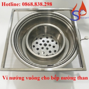 Vỉ nướng vuông cho bếp nướng than âm bàn