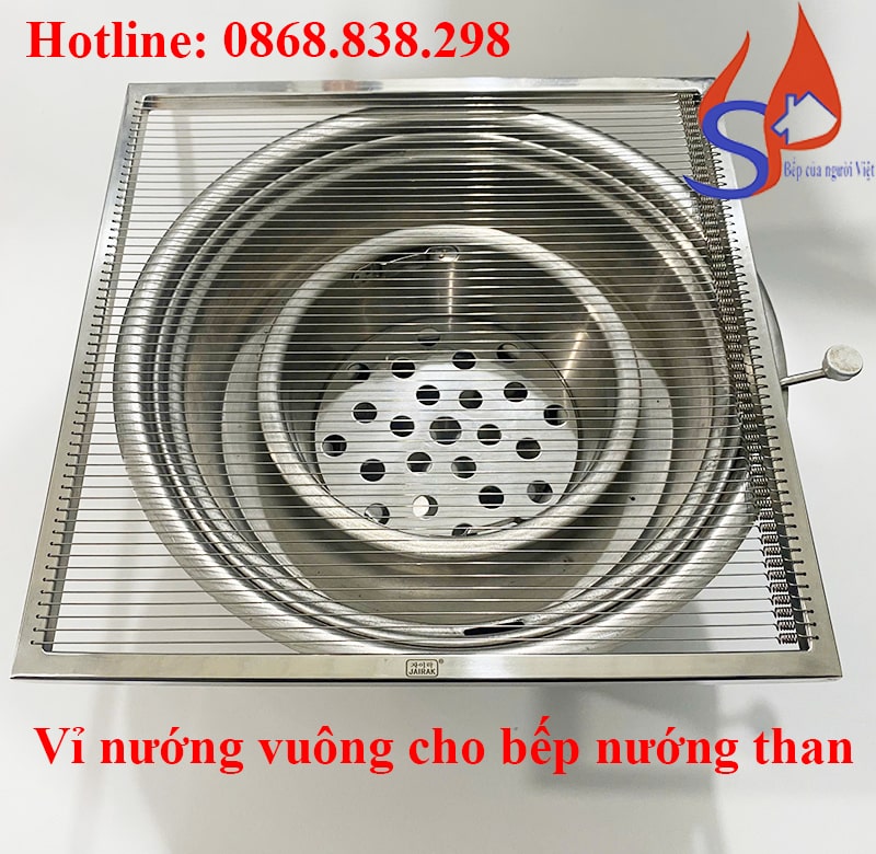 Vỉ nướng vuông cho bếp nướng than âm bàn