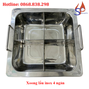 Xoong lẩu inox 4 ngăn giá rẻ
