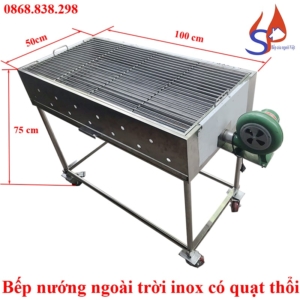 Bếp nướng ngoài trời inox có quạt thổi than