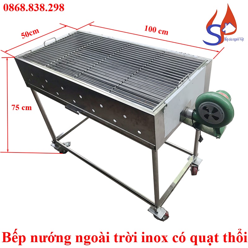 Bếp nướng ngoài trời inox có quạt thổi than