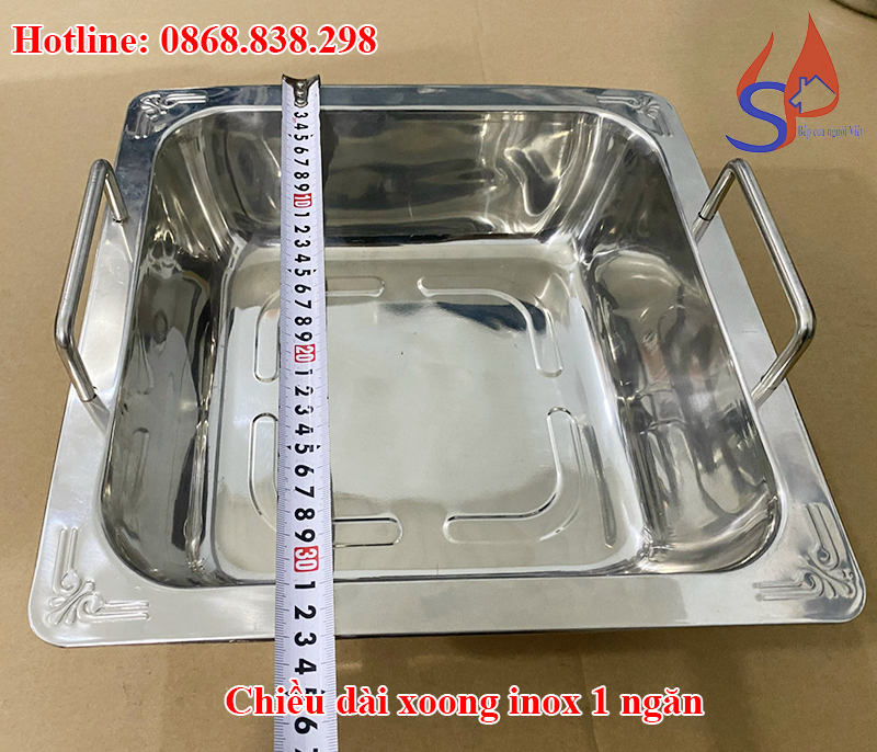 Chiều dài xoong inox 1 ngăn