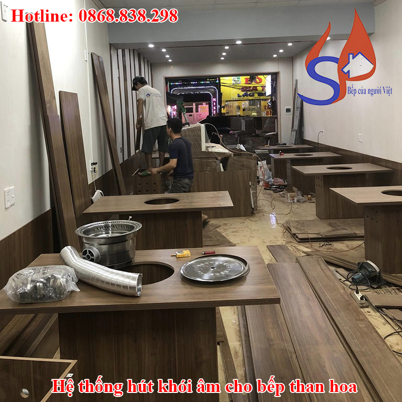 Hệ thống hút khói âm cho bếp nướng than hoa
