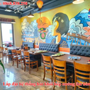 Lắp đặt hệ thống hút khói bếp nướng âm bàn