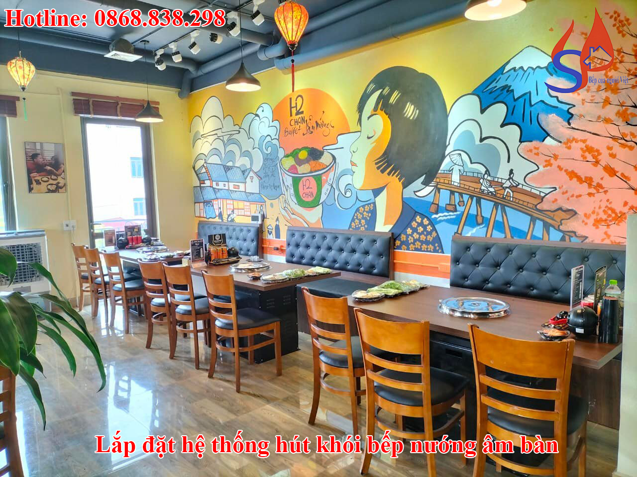 Lắp đặt hệ thống hút khói bếp nướng âm bàn