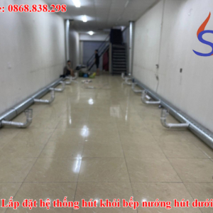 Lắp đặt hệ thống hút khói bếp nướng hút dưới