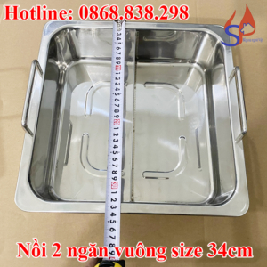 Nồi 2 ngăn vuông size 34cm