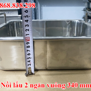 Nồi lẩu 2 ngăn vuông 340 mm