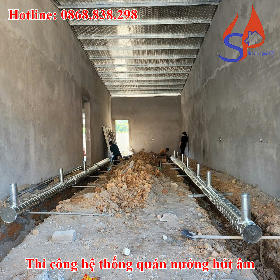 Thi công hệ thống quán nướng hút âm