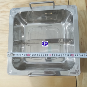 Kích thước nồi lẩu 2 ngăn inox nhà hàng